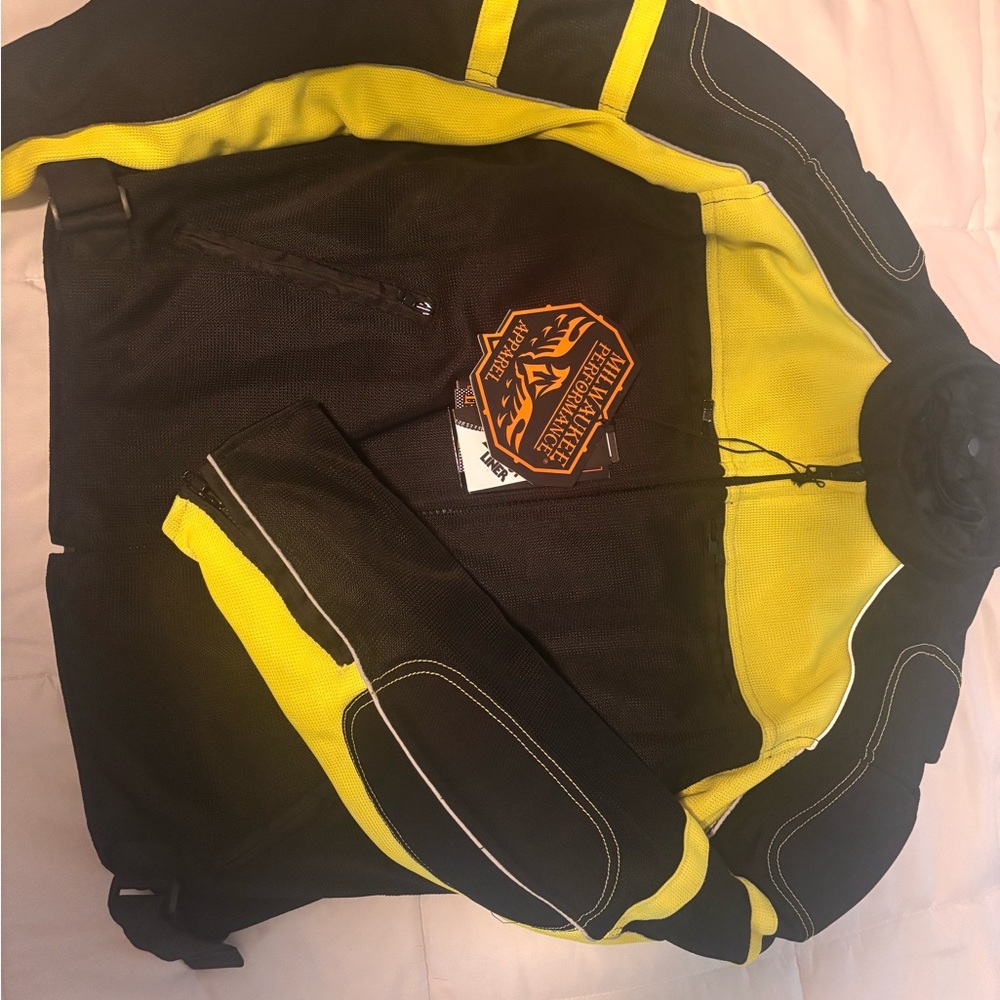 Black and Yellow Motorcycle riding jacket